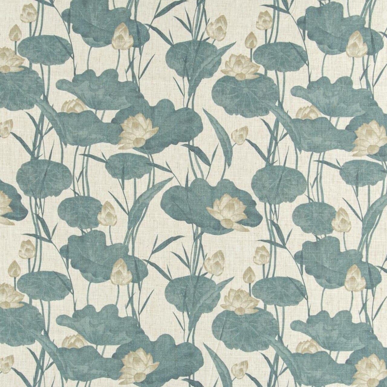 Aqua Stain Resistant Performance Floral Leaves Botanical Print Upholstery Fabric by The Yard - SKU: Lenox Lagoon